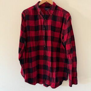 Croft & Barrow Red & Black Buffalo Plaid Flannel Shirt Men’s Large